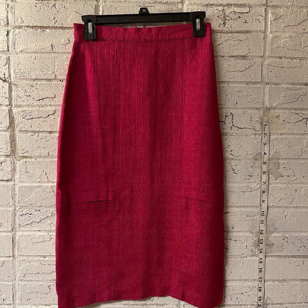 Vintage RARE Creation Frock's Paris PINK LInen Skirt 10